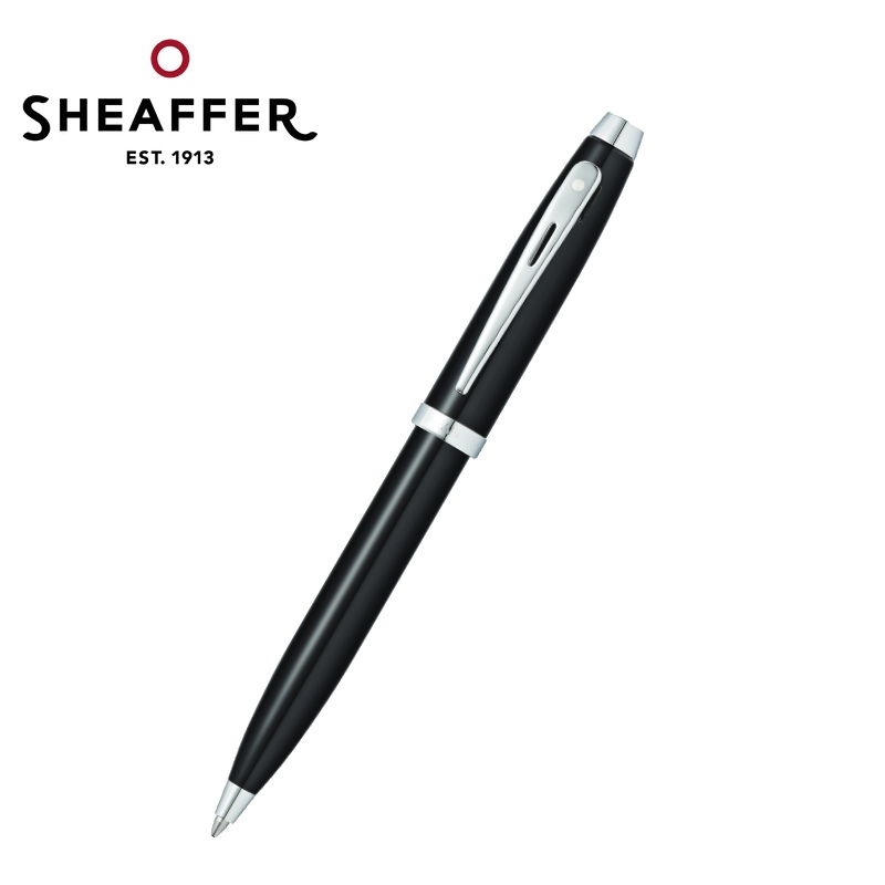 免費客製化刻字【Sheaffer】100亮黑白夾原子筆 SFE2933851✿50B003